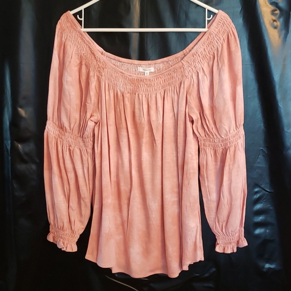 New - Dyed Smocked Off Shoulder Top - X L - Picture 1 of 12